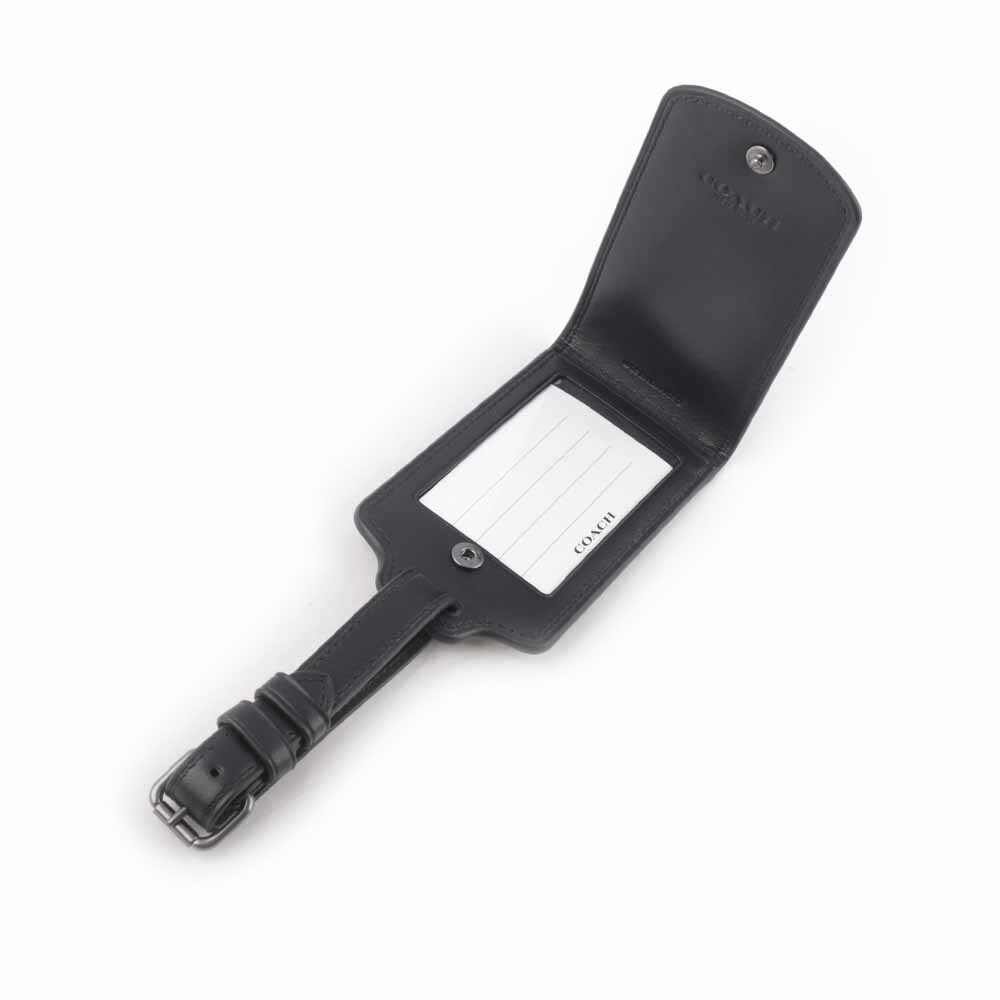 【COACH】CC Logo 滿版圖層帆布及牛皮行李吊牌(卡其色) C1614 QBKHA