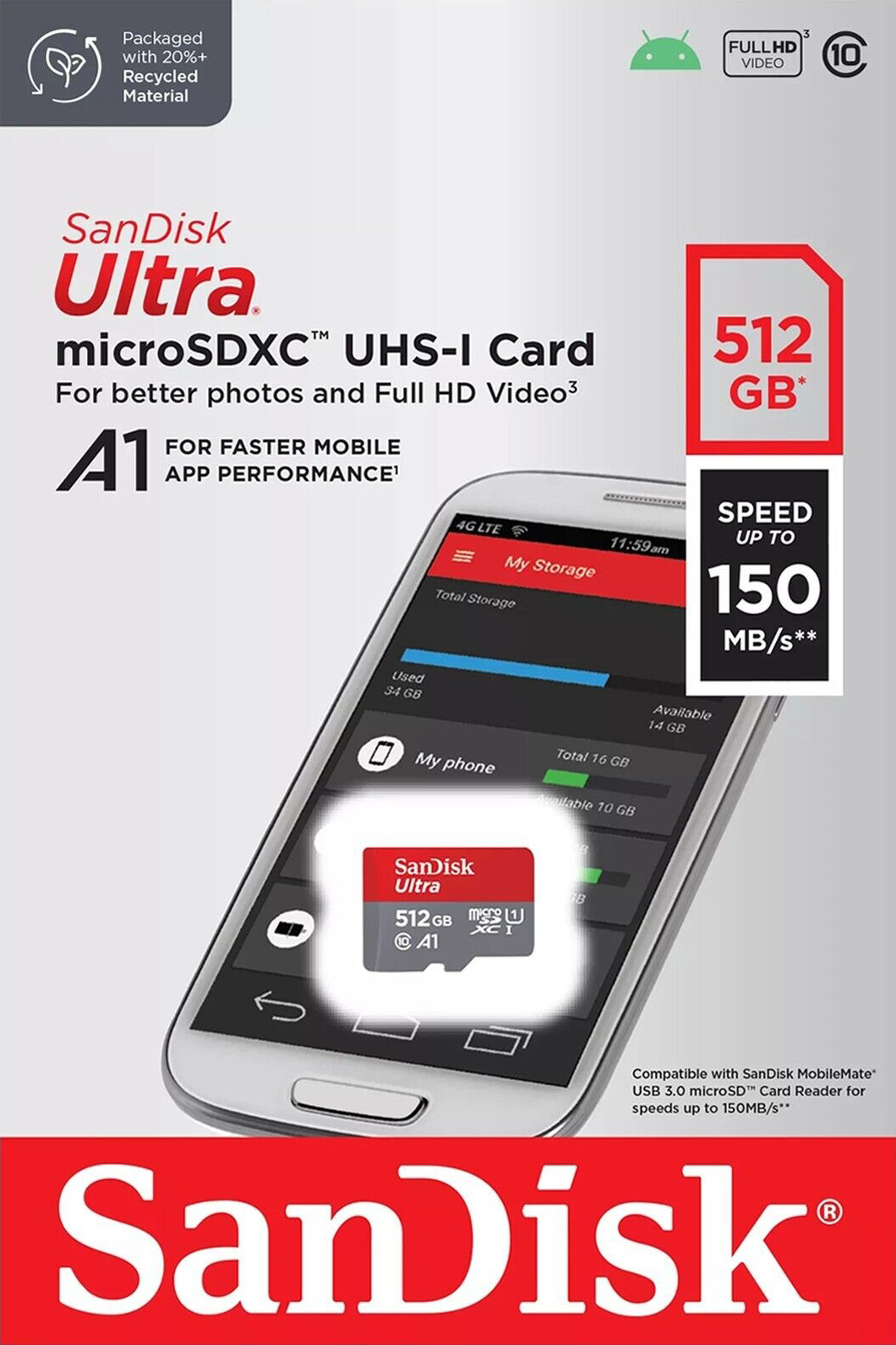 SanDisk 晟碟 Ultra microSDXC UHS-I 記憶卡 512GB