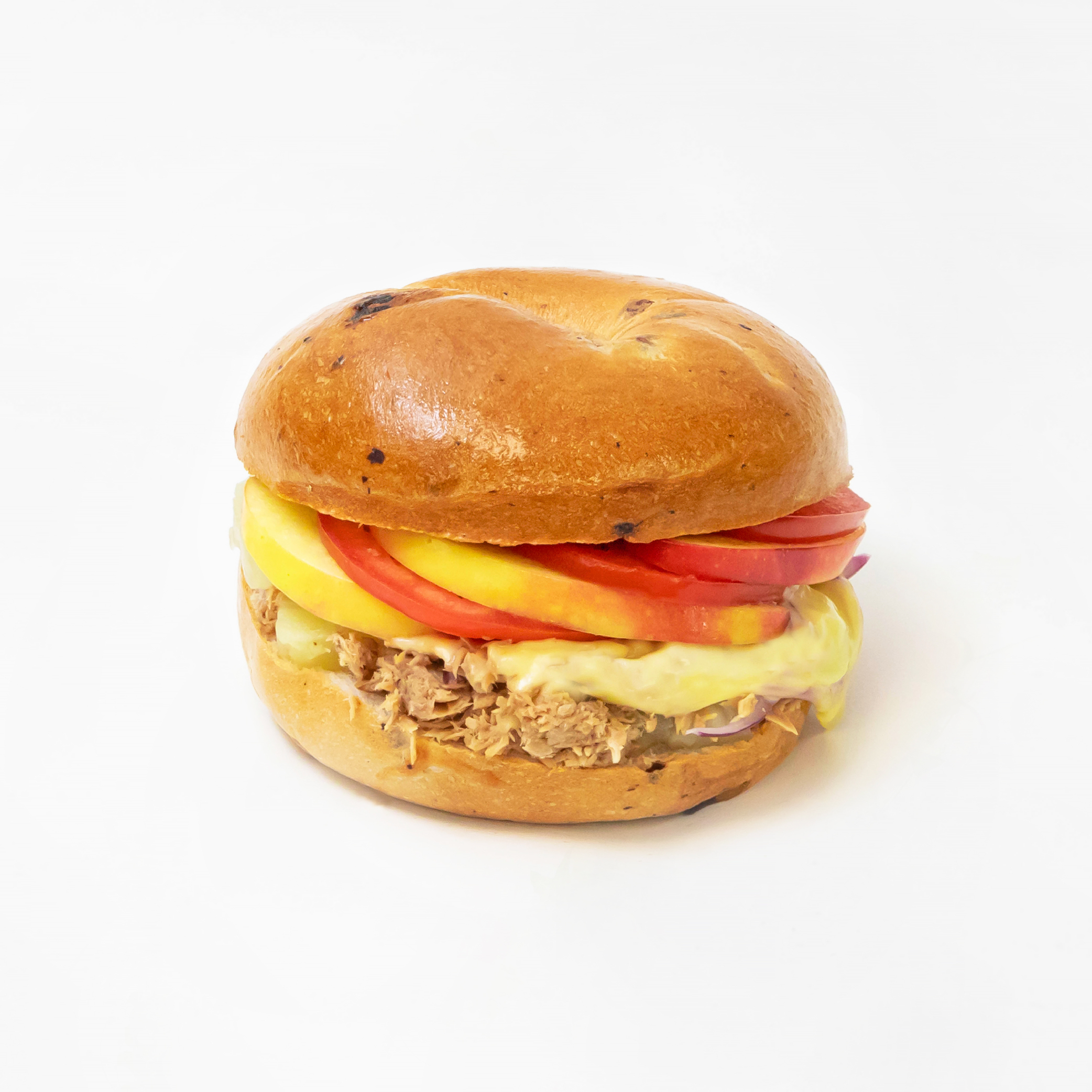 經典鮪魚芝士貝果堡