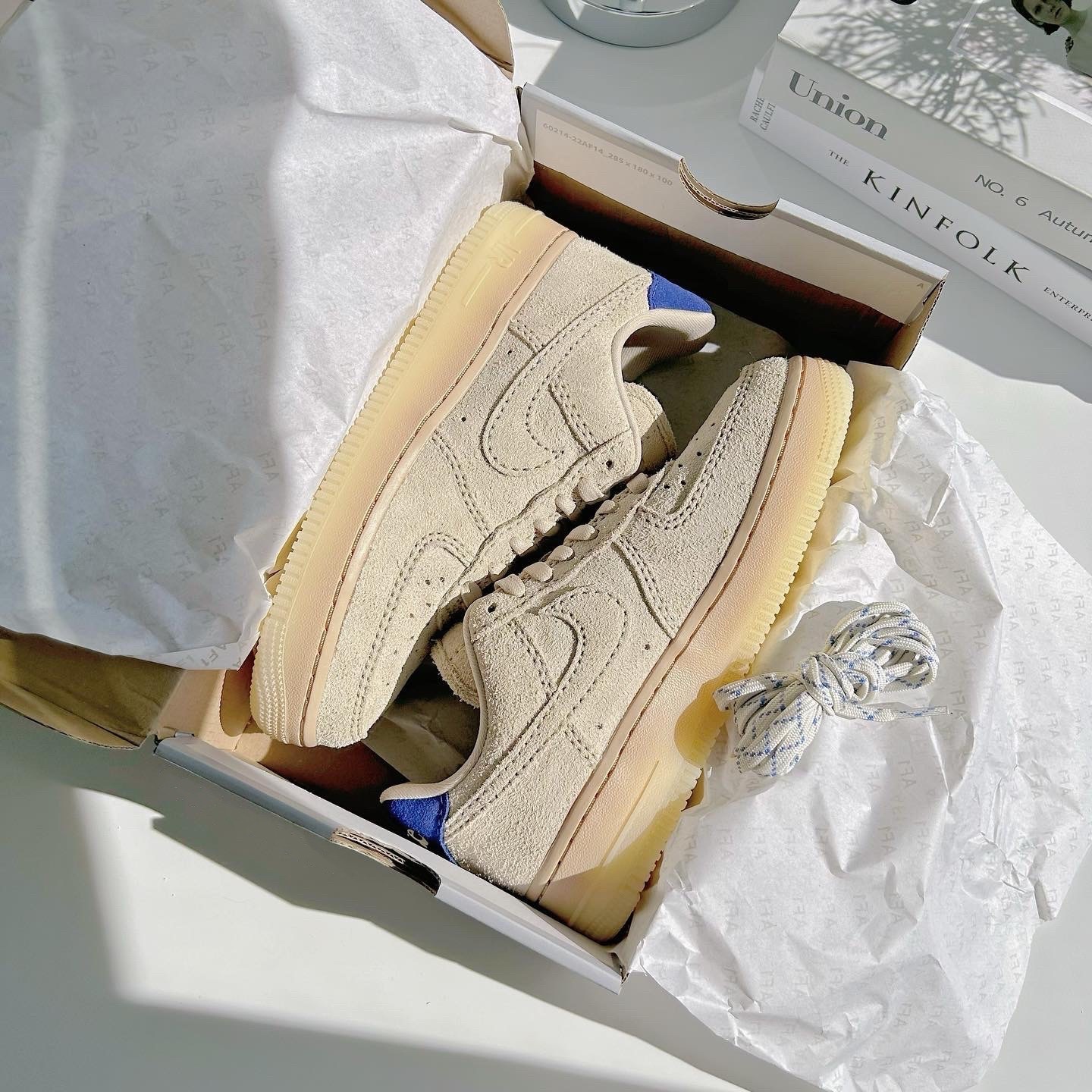 Nike Air Force 1 Grain Deep Royal Blue 歐洲限定 燕麥奶茶 皇家藍 FN7202-224