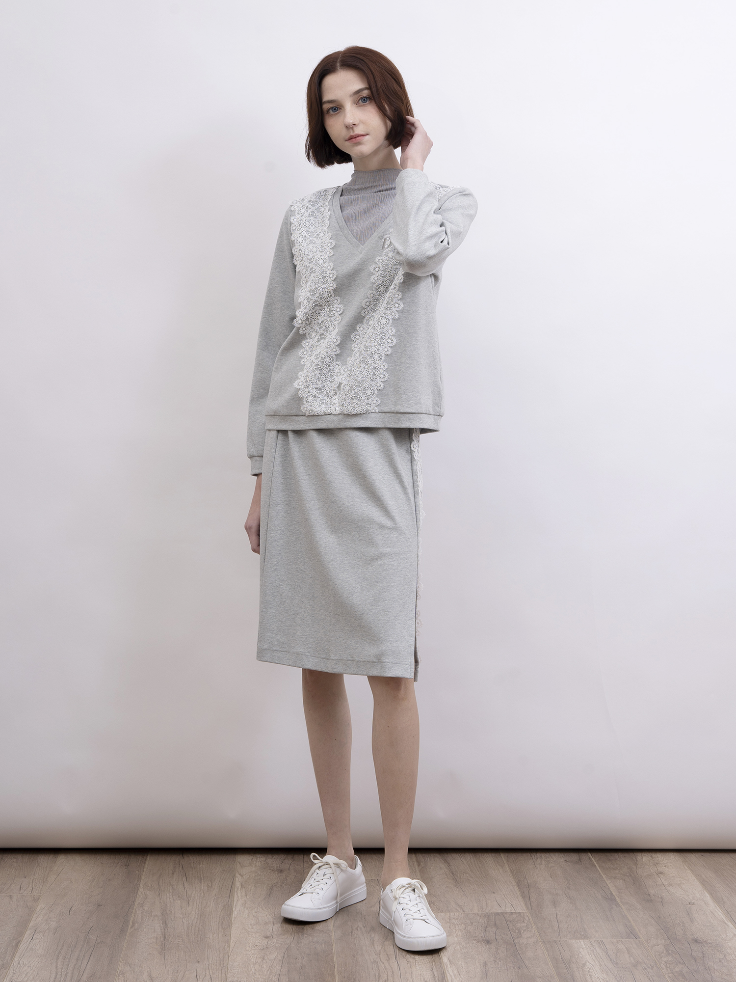 mi-tu 小企領長袖上衣