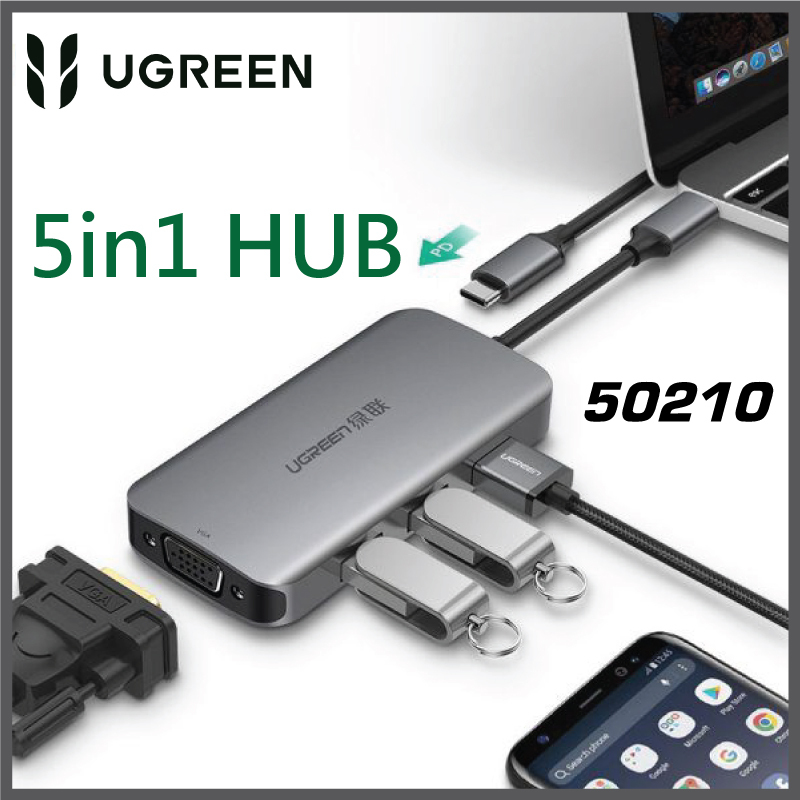UGREEN - 50210 Type-C Macbook 五合一功能擴展HUB