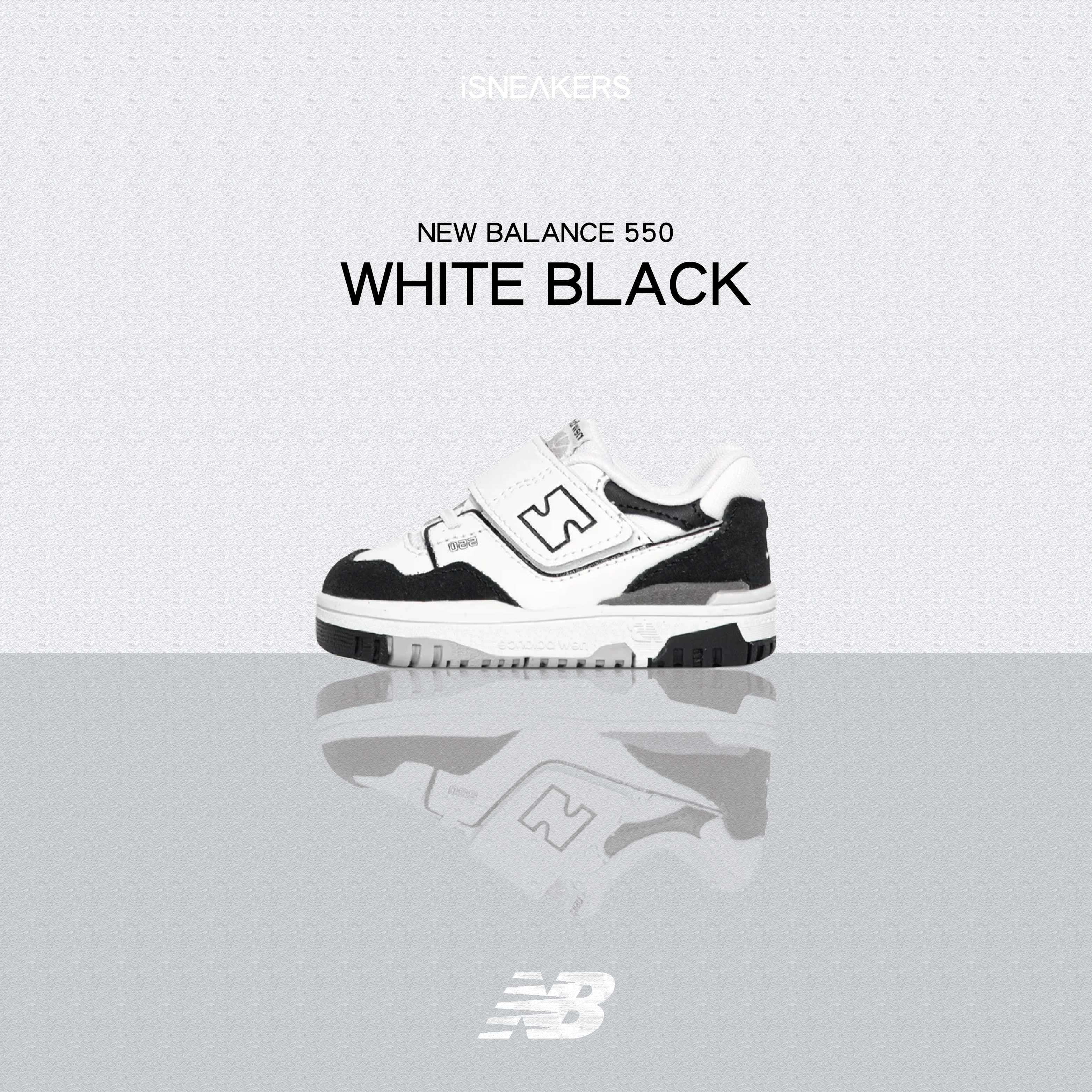 iSNEAKERS｜New Balance 550 "White Black" 黑白 童鞋 IHB550CA