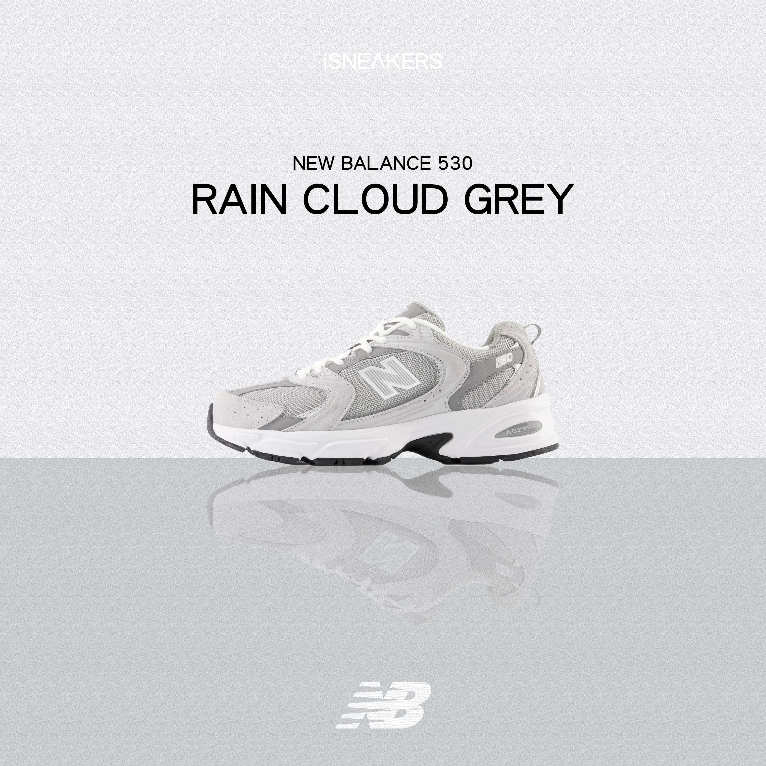 iSNEAKERS｜New Balance 530 "Rain Cloud Grey" 復古老爹鞋 雲霧灰 MR530CK