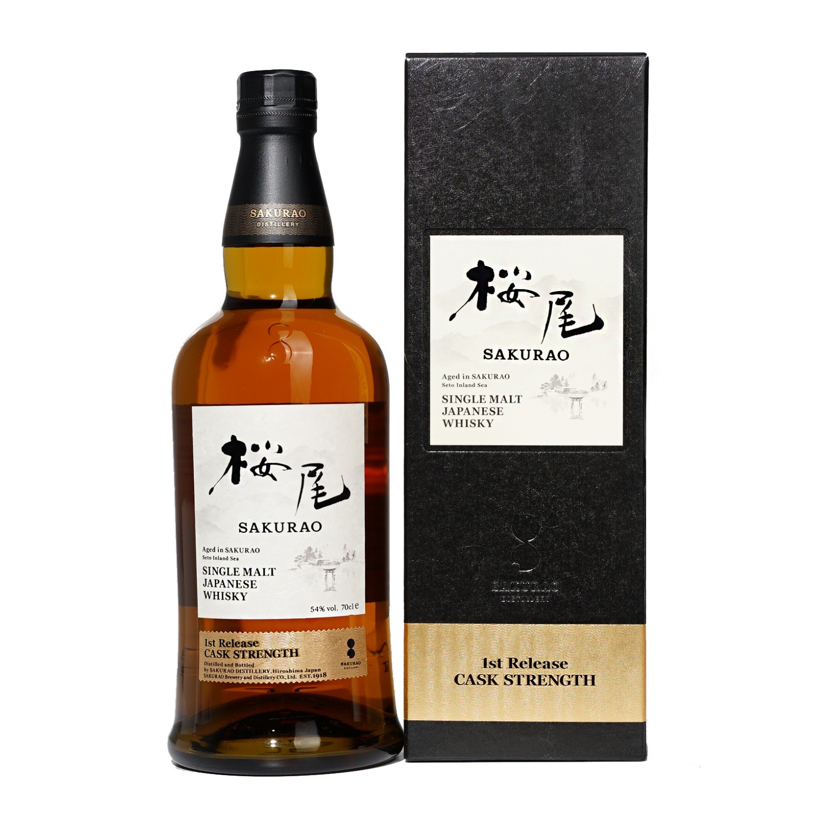 Sakurao Single Malt Japanese Whisky 1st Release Cask Strength 54%