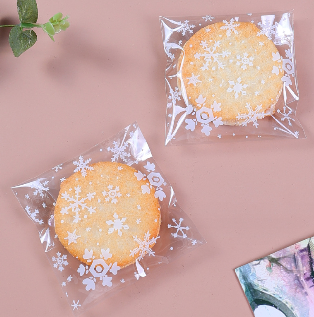 圣诞白色雪花饼干袋（7*7+3cm）