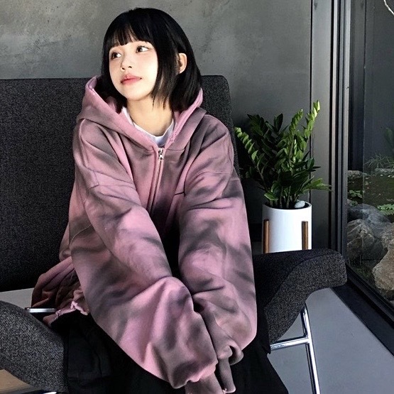 JIN UNIVERSAL 韓國 十字星 墨染 洗舊 連帽外套 外套 棉質外套