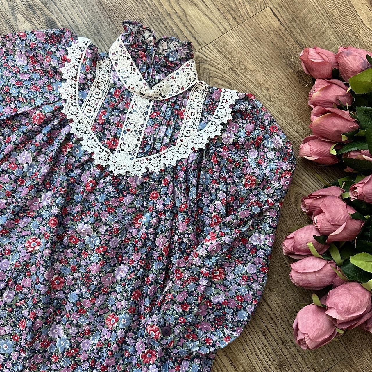 美國製 Gunne Sax 80s 碎花古著連身裙