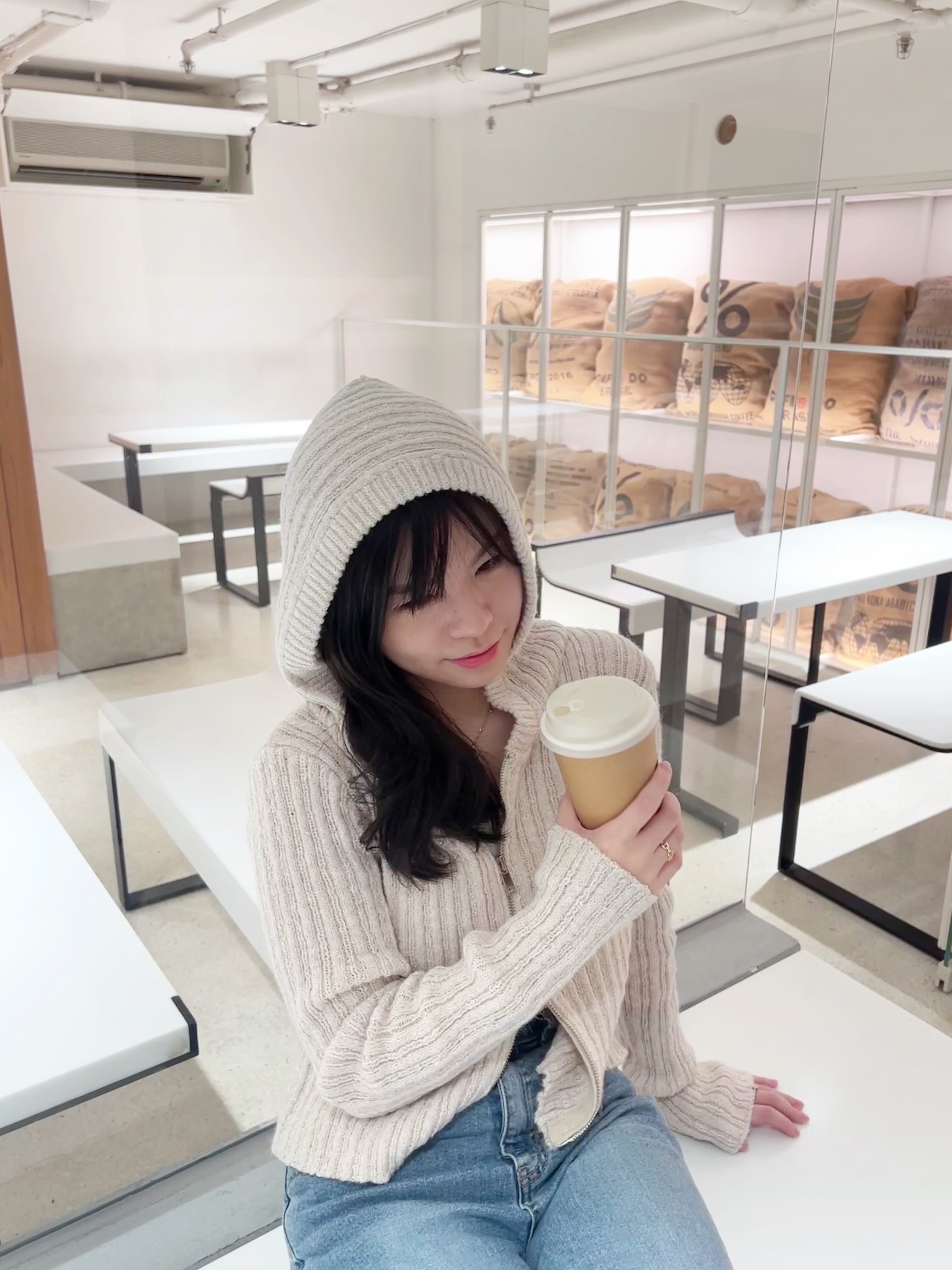 直紋連帽雙拉鍊外套  // 兩色入