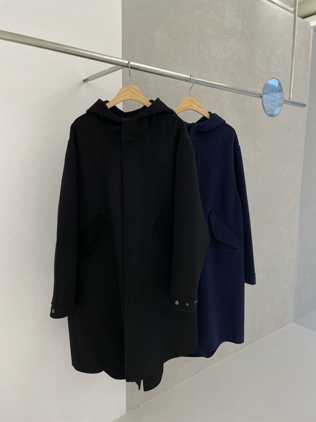 淨色連帽拉鍊長褸 DDM-037JK