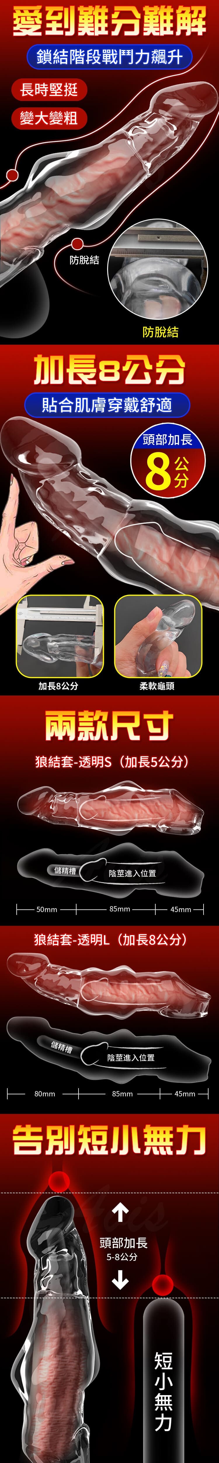 取悅｜狼結套 前端實心｜加長增粗加強套