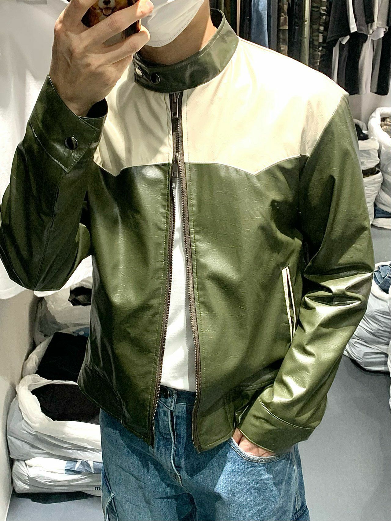 企領拼色拉鍊外套 EARN-031JK