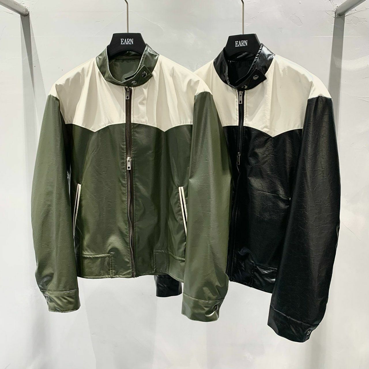 企領拼色拉鍊外套 EARN-031JK