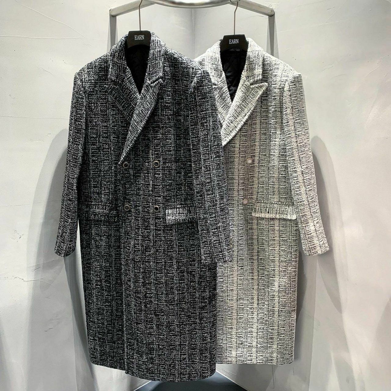 混色孖襟長褸(薄夾棉) EARN-032JK