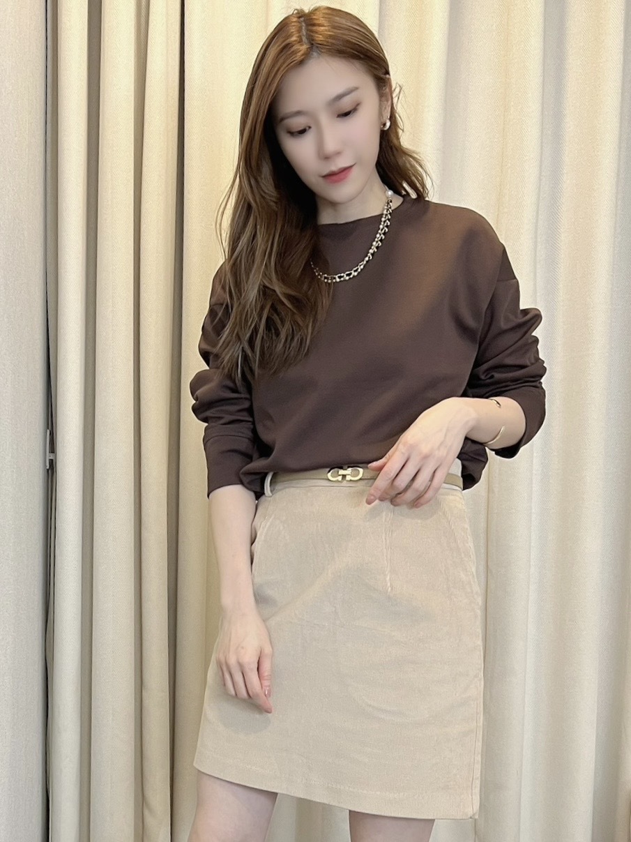 燈芯絨直紋短裙