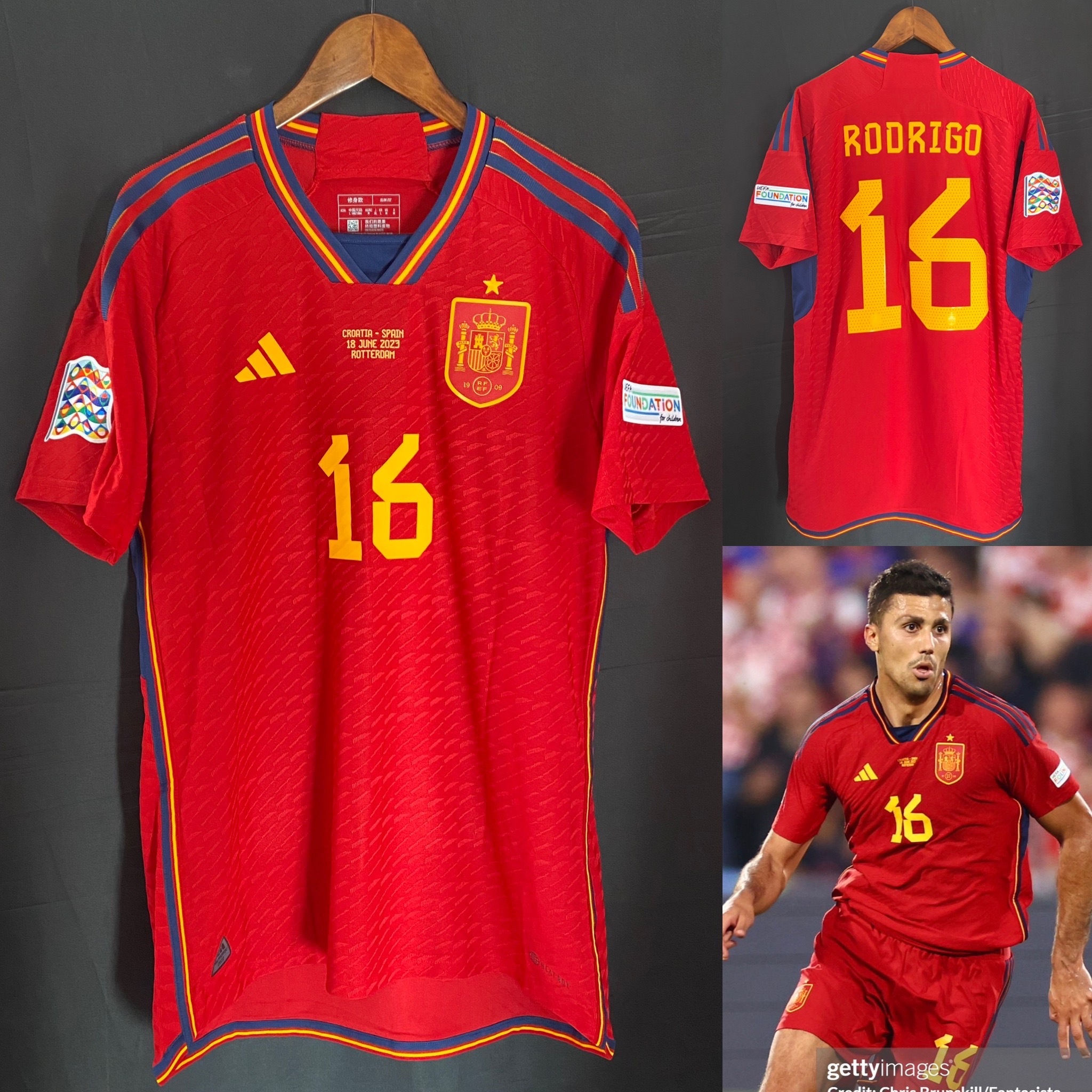 (球員版) 西班牙 2023 歐國聯 Adidas 主場球員版球衣 #16 RODRIGO