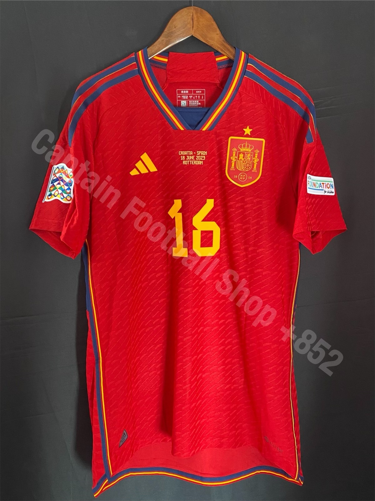 (球員版) 西班牙 2023 歐國聯 Adidas 主場球員版球衣 #16 RODRIGO