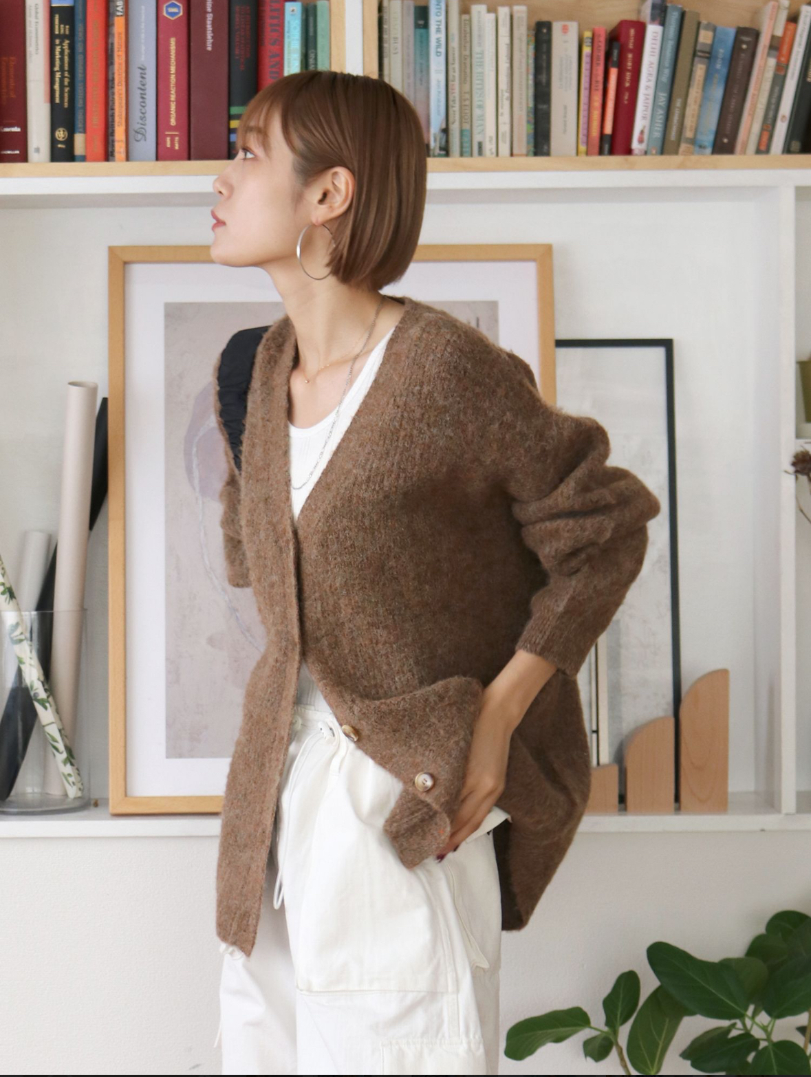 Ungrid  【WEB限定】カラールーズニットカーデ咖啡（1123528335）