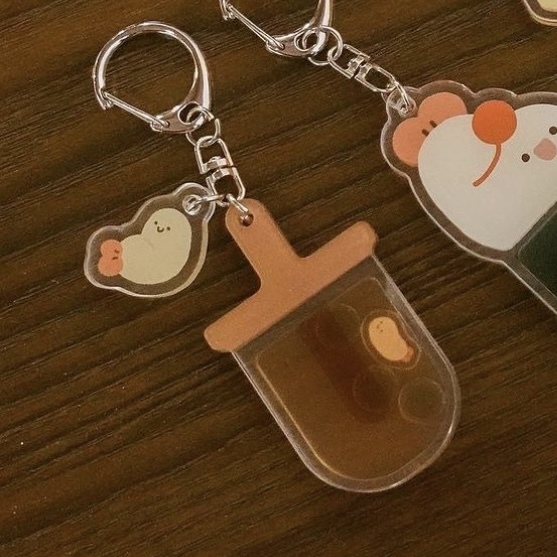 Crazy eyes 瘋狂眼珠｜壓克力吊飾｜珍珠奶茶