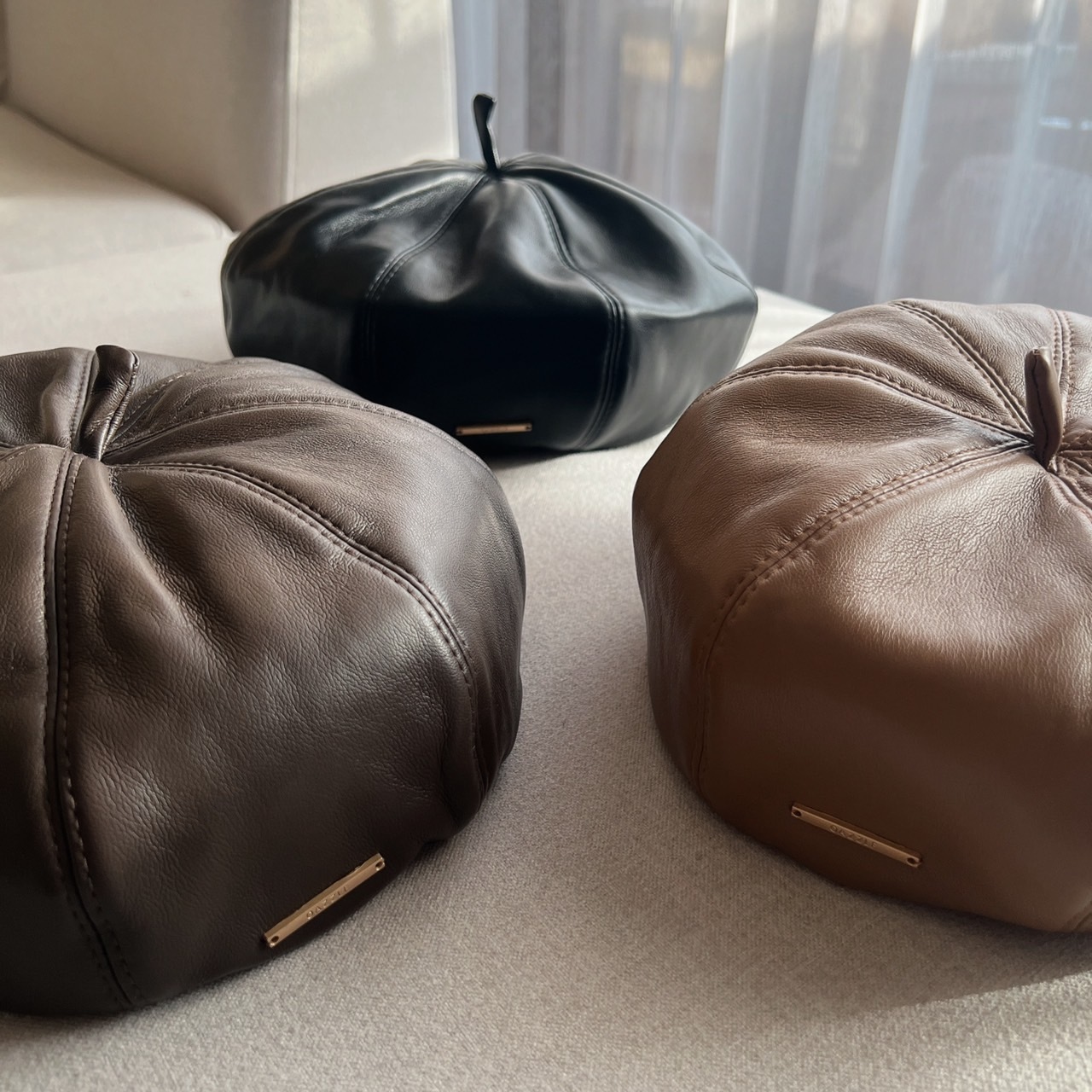 質感皮革貝雷帽/四色