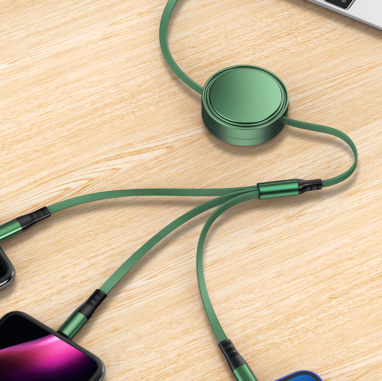 支援i15【三合一伸縮線】快充效能，伸縮收納20~120cm隨你拉～一線3頭（安卓＋apple＋TYPE-C）