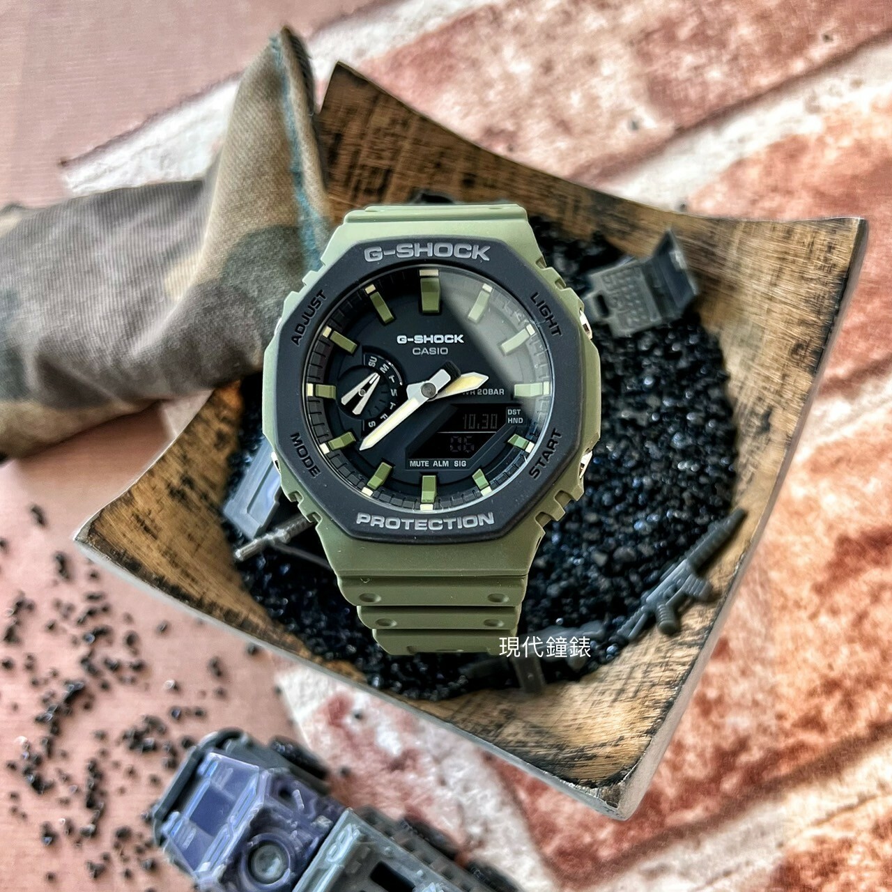 【G-SHOCK】街頭軍事系列八角電子錶 GA-2110SU-3A 45.4mm 現代鐘錶