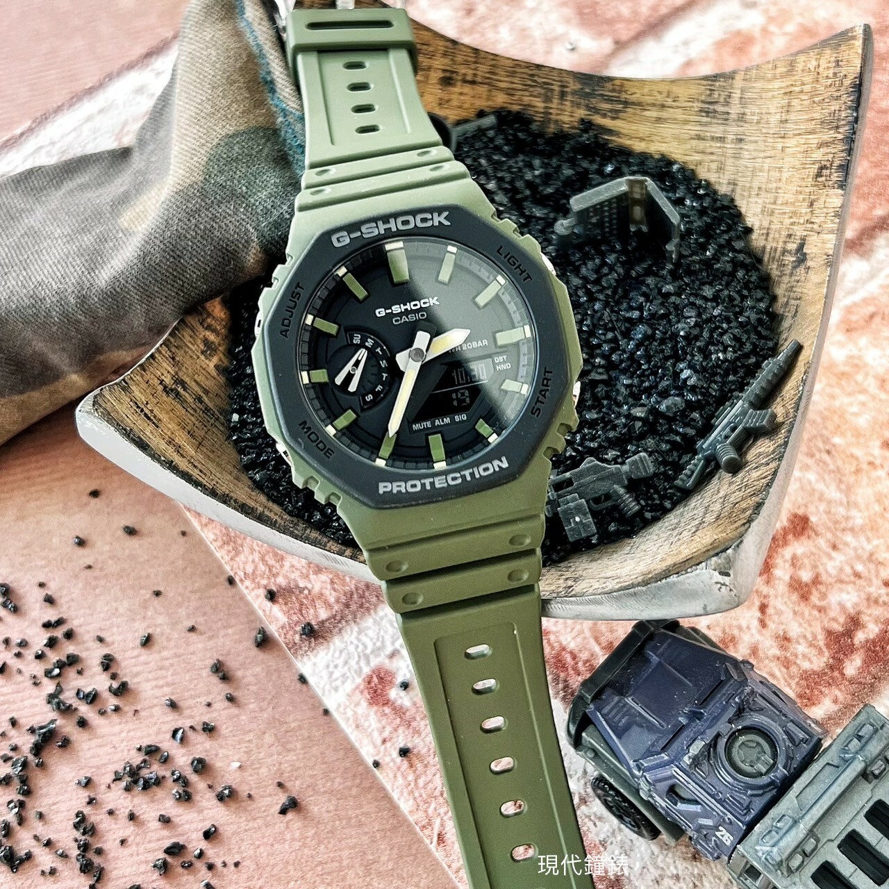 【G-SHOCK】街頭軍事系列八角電子錶 GA-2110SU-3A 45.4mm 現代鐘錶