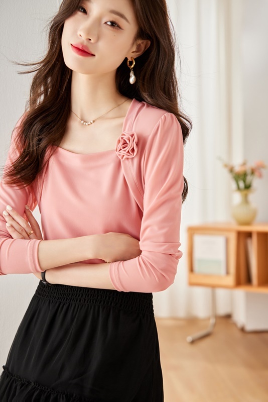 【零碼出清不退換】方領網紗胸花上衣