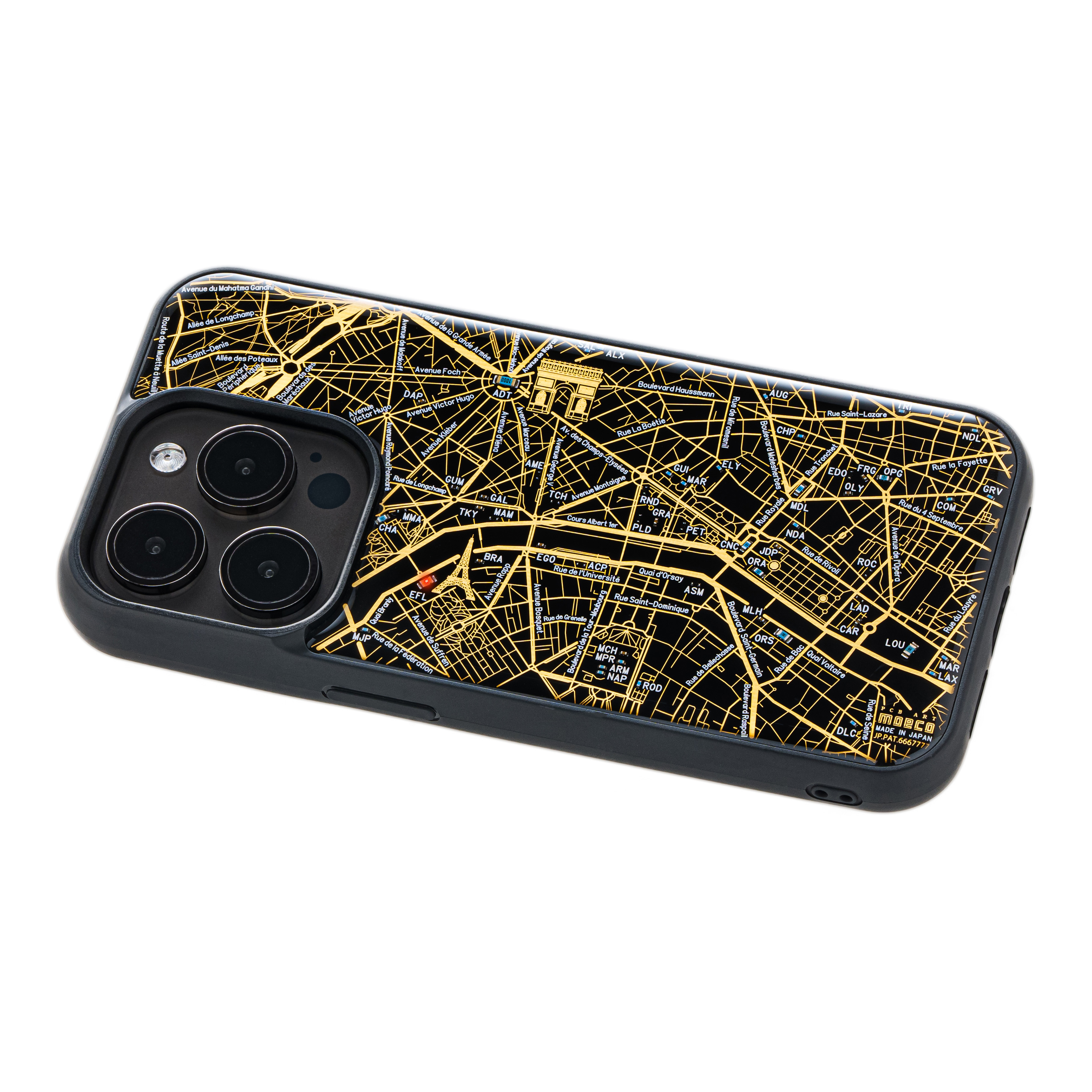 FLASH 巴黎電路地圖 iPhone 15 Pro 手機殼 ( 黑色 )