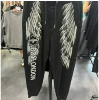[S] BOYLONDON WINGED FOIL PANTS,BLACK/SILVER, B81TP1301U98 (SBB339)