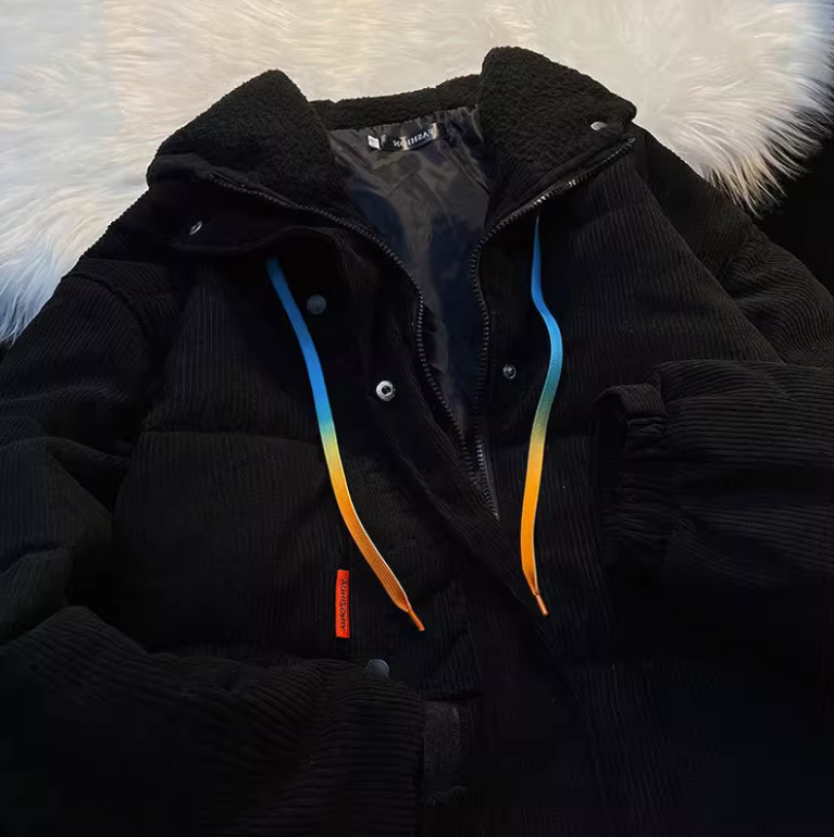 加絨加厚連帽棉服外套