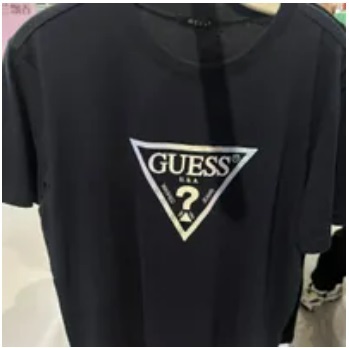 [S] GUESS RAINBOW TRIANGULAR SHORT SLEEVE T-SHIRT,DARK NAVY, MN2K9408-DNV (SGU475)