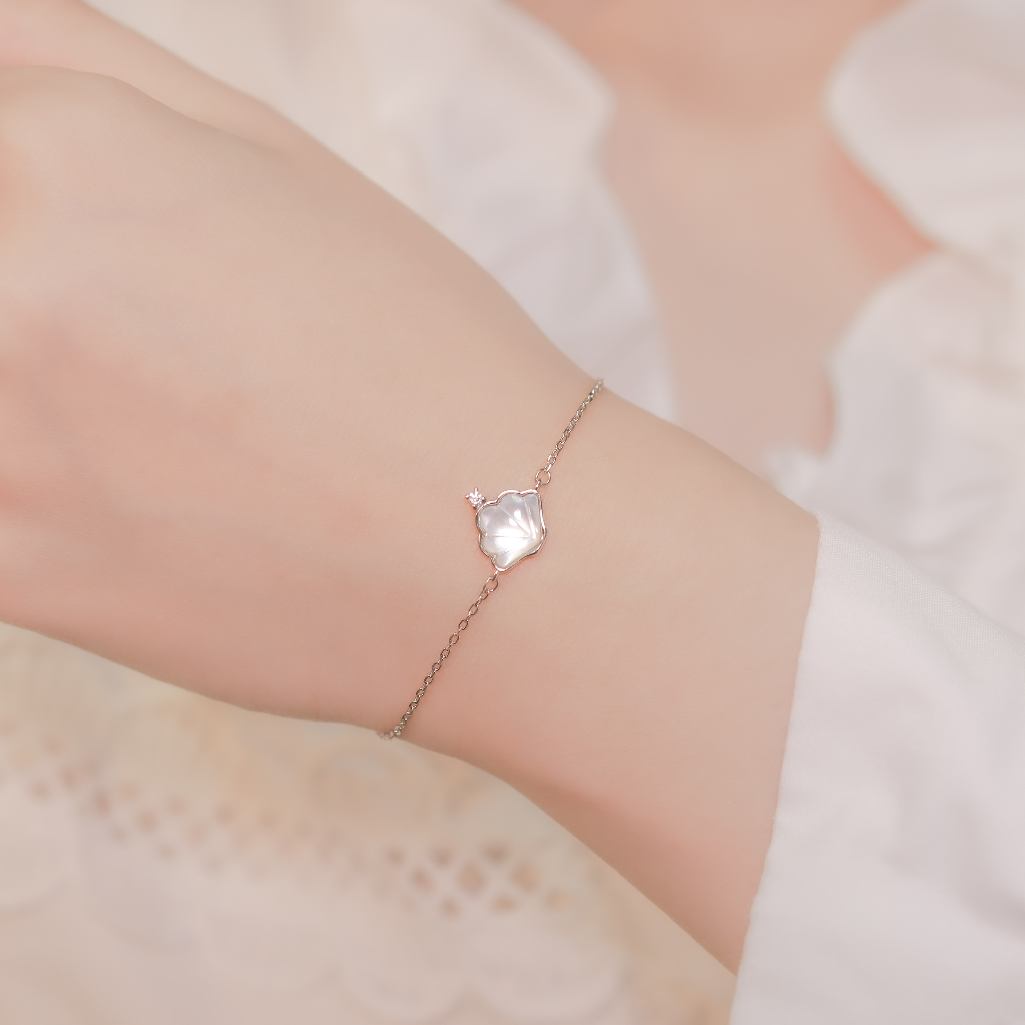 | 925 Silver・White Gold・Rose Gold | Pure Shell Bracelet（Silver/Rose Gold） | BR0973 |