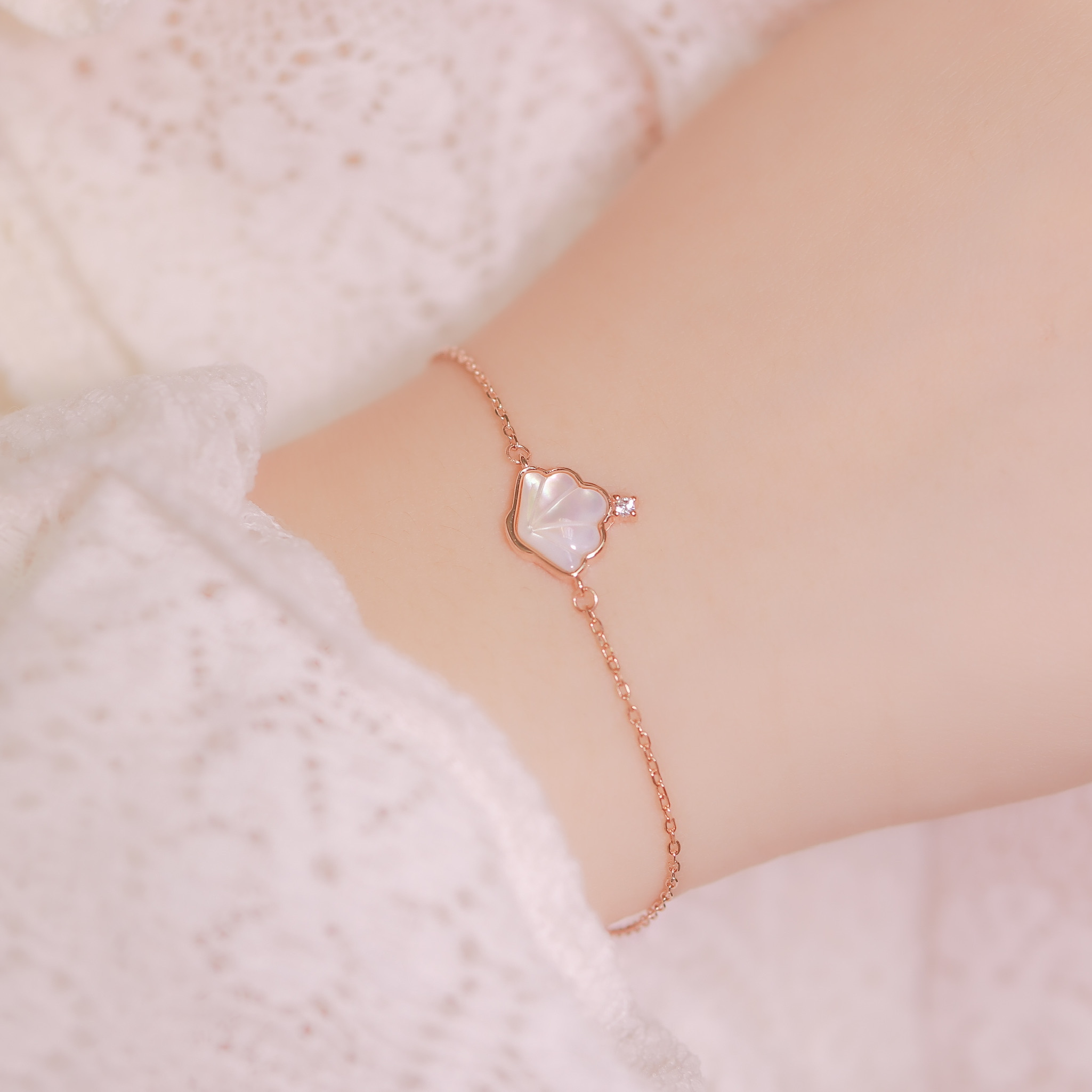 | 925 Silver・White Gold・Rose Gold | Pure Shell Bracelet（Silver/Rose Gold） | BR0973 |