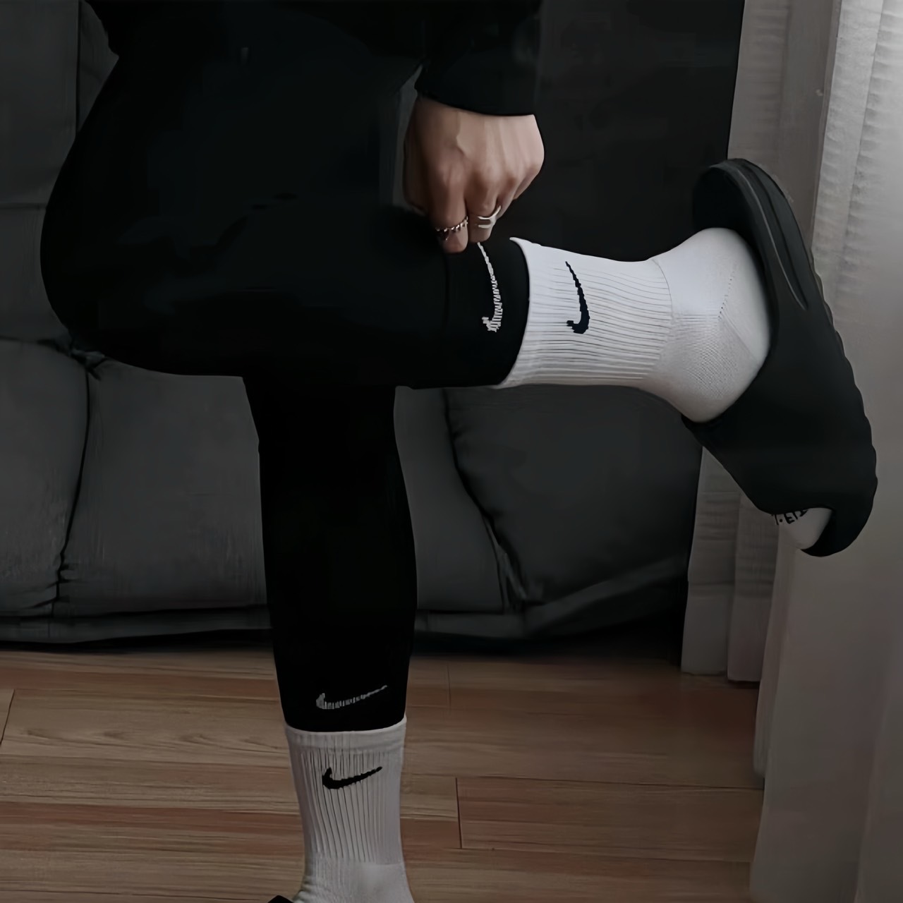 NIKE EVERYDAY 雙層黑白襪 男女同款（DD2795-011）