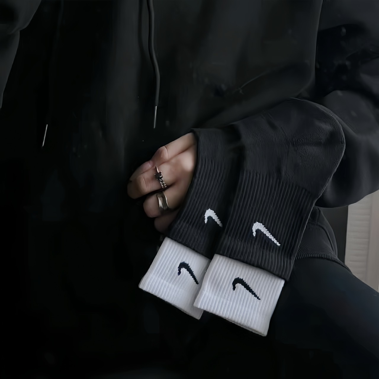 NIKE EVERYDAY 雙層黑白襪 男女同款（DD2795-011）