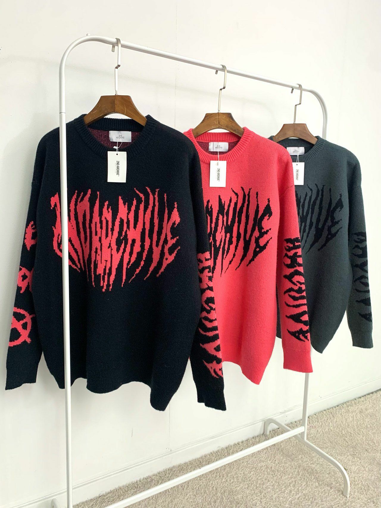 圓領英文字針織衫 2nd ARCHIVE-063T