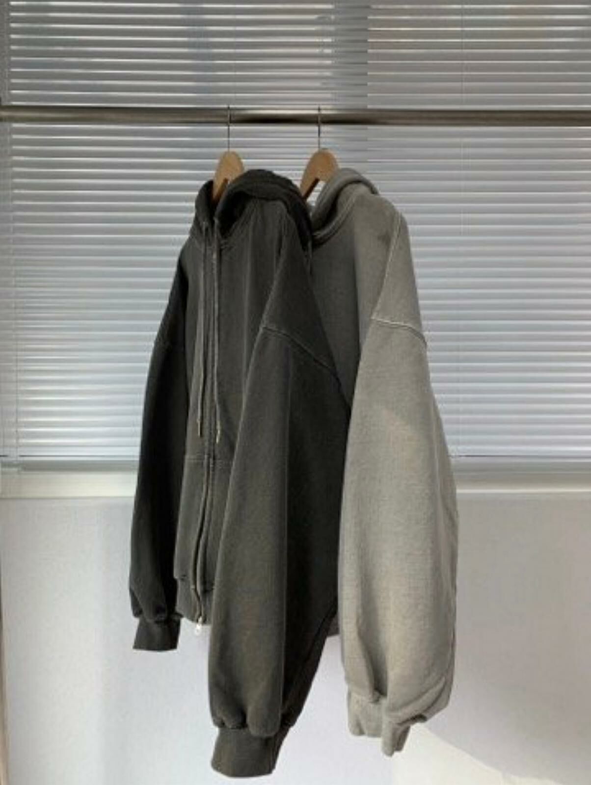 洗手淨色連帽拉鍊外套 36.5-003JK