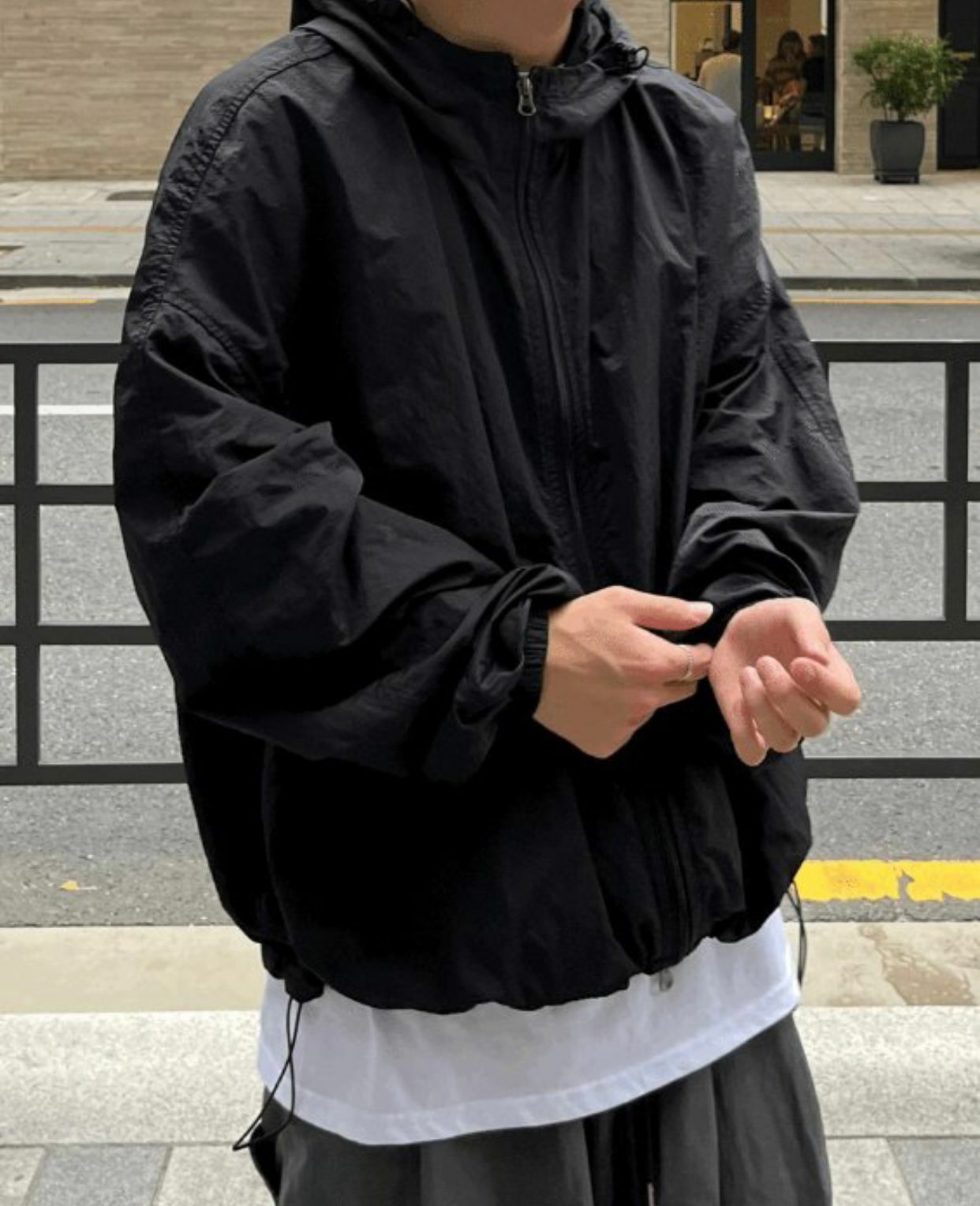 淨色連帽拉鍊外套 36.5-007JK