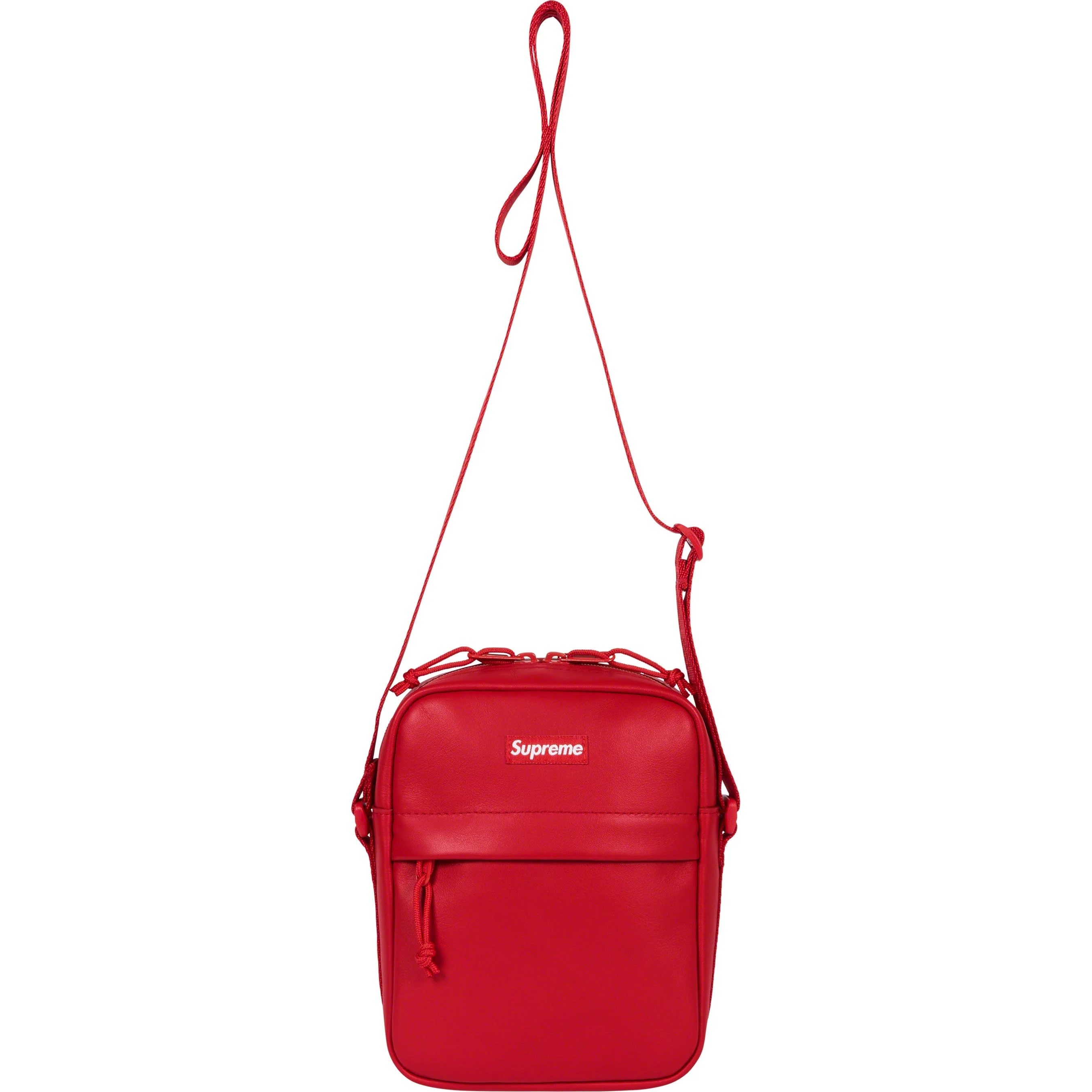 Supreme FW23 LEATHER SHOULDER BAG | RED