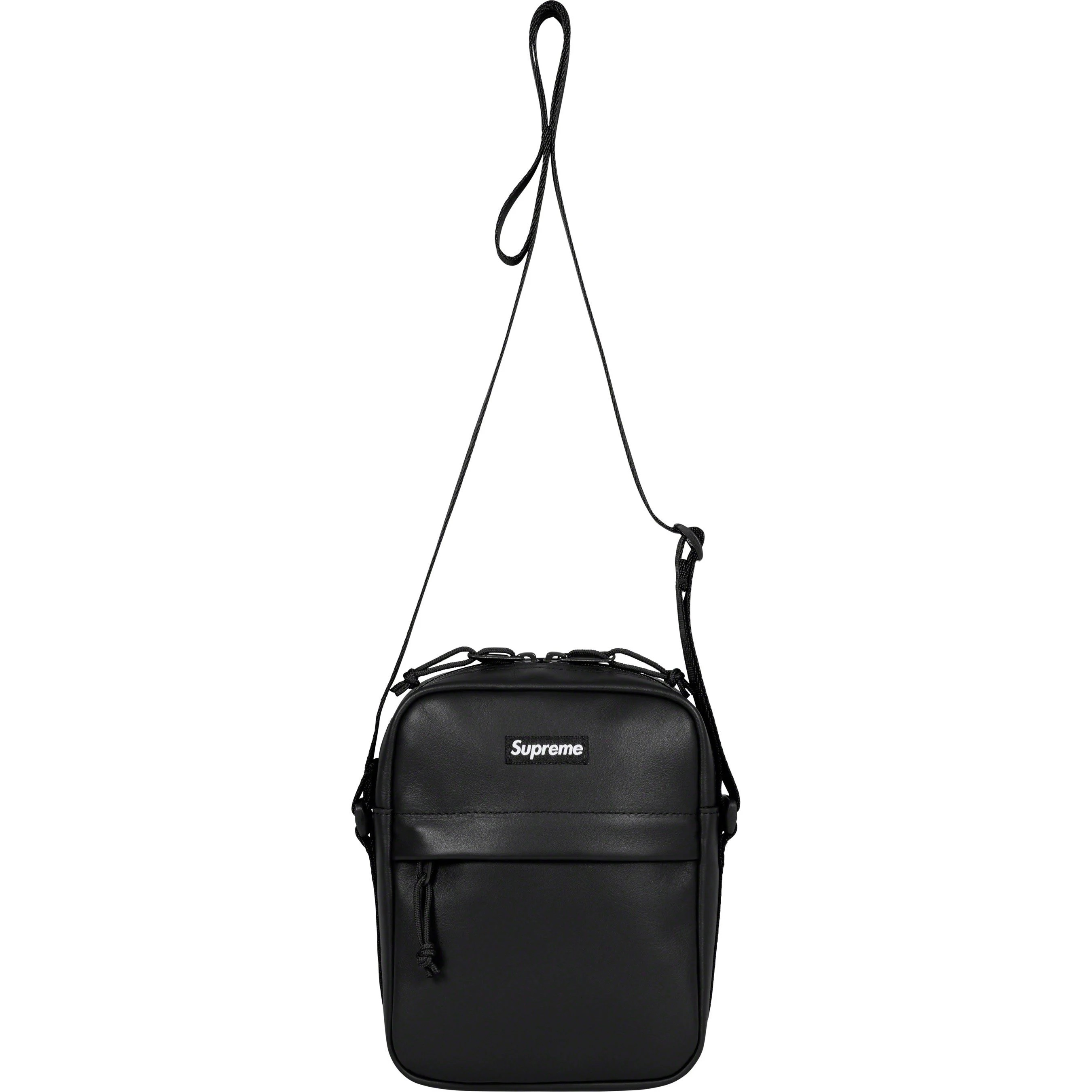 [現貨] Supreme FW23 LEATHER SHOULDER BAG | BLACK