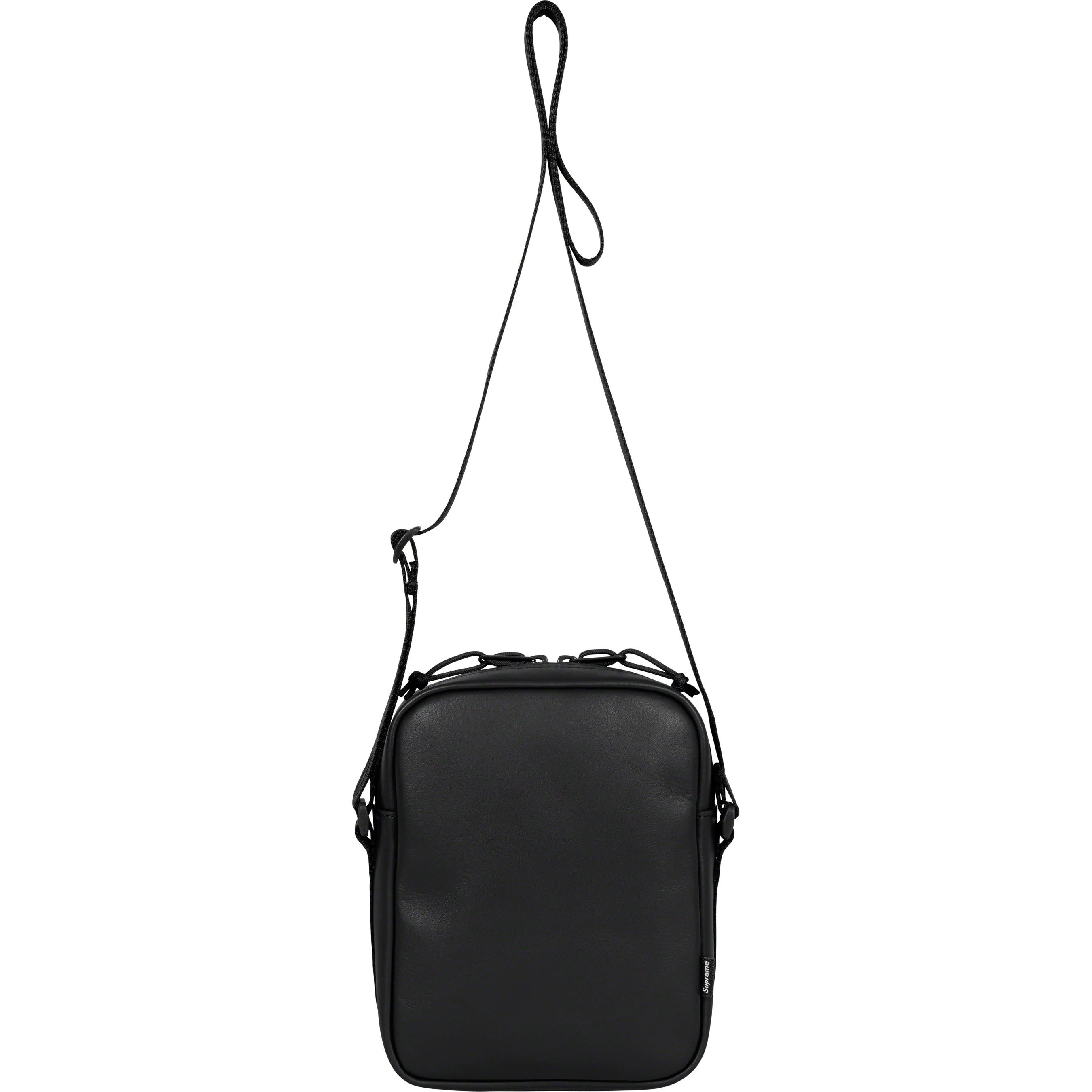 Supreme FW23 LEATHER SHOULDER BAG | BLACK