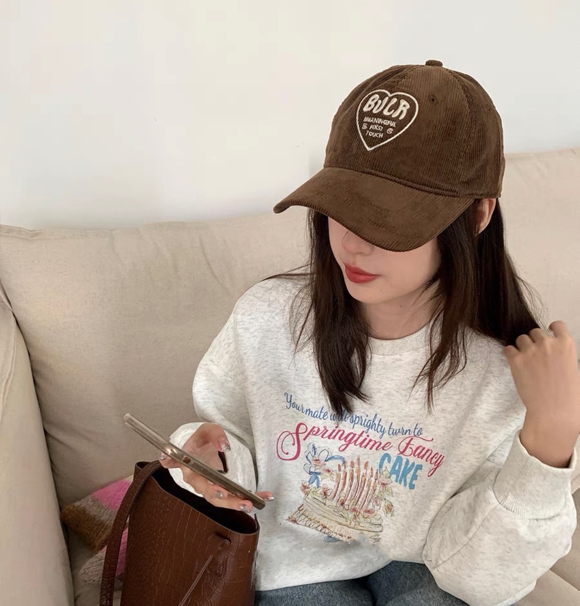 BULR愛心燈芯絨老帽/四色