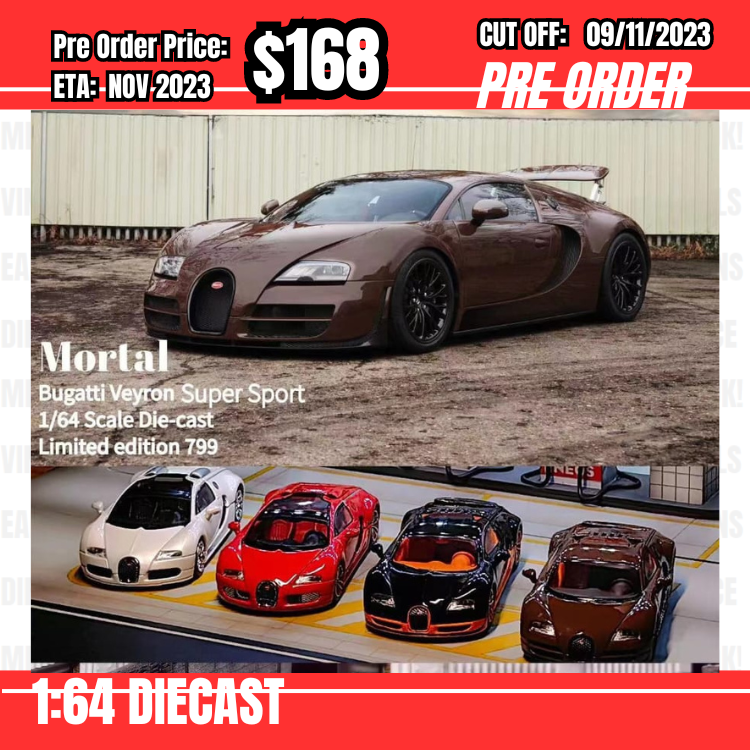 PO-$168 * Mortal * 1:64 Bugatti Veyron Black [OD05/11]