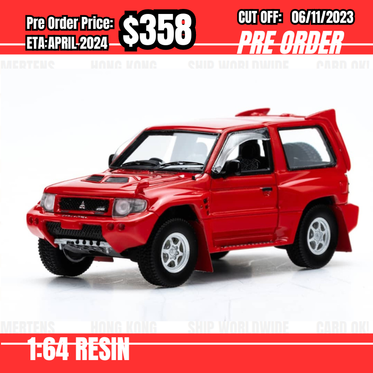 PO-$358 * YM Model * 1:64 Mitsubishi Pajero MK2 Evolution Red [OD05/11]