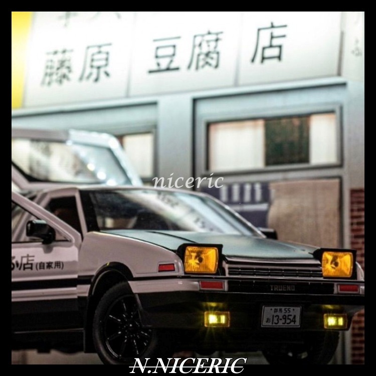 【hao nice】頭文字D 合金模型車 藤原豆腐店模型車 回力玩具車 模型