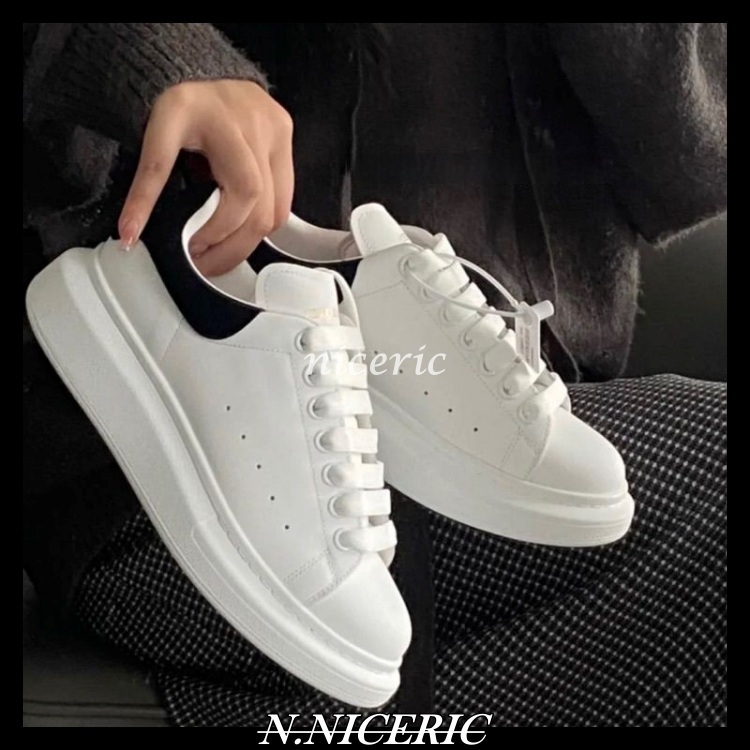 【HAO NICE】100%官方正品😎😎😎Alexander McQueen MCQ 黑色尾 小白鞋 厚底休閒鞋