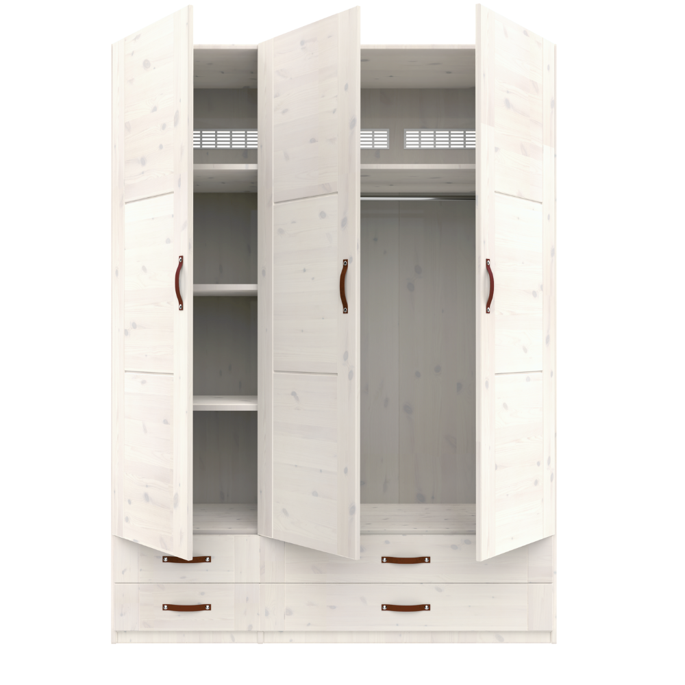 Lifetime Wardrobe with 3 Doors and 4 Drawers