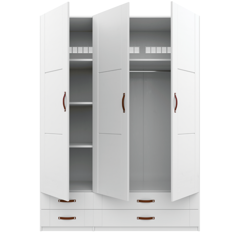 Lifetime Wardrobe with 3 Doors and 4 Drawers