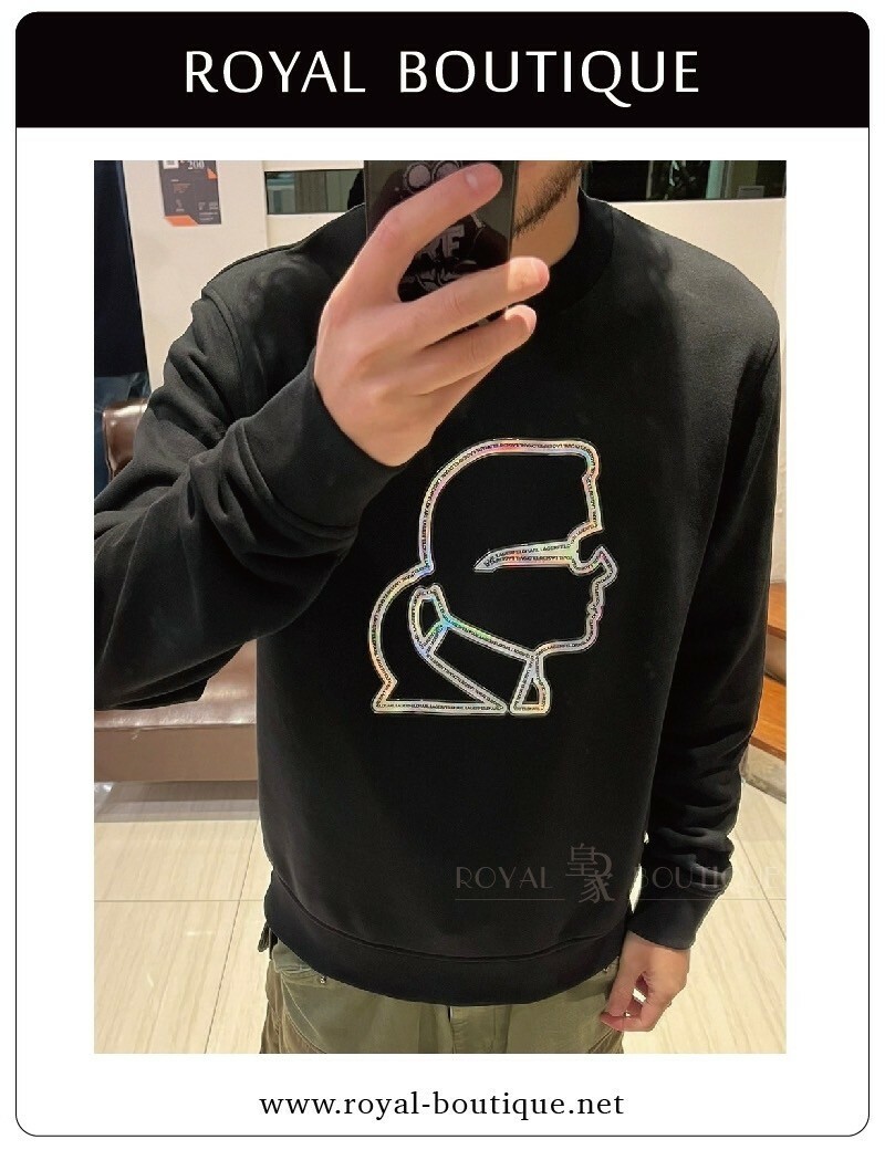 KARL LAGERFELD 卡爾 老佛爺側臉變色果凍膠人像大學T